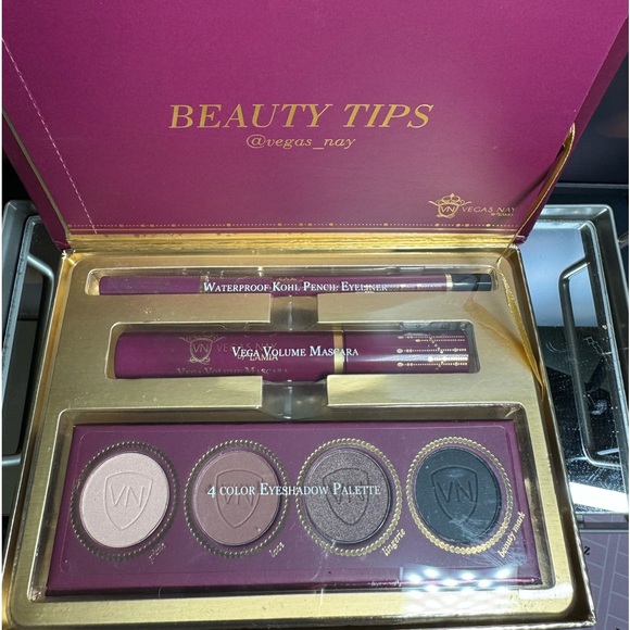 Vegas Nay - 3pc Eye Set - Eye Quad, Mascara and Eyeliner - BNIB - Picture 3 of 4